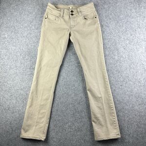 Cabi Jeans Womens 6 Long Tan Lou Lou Straight Leg Stretch Preppy Boho Denim #406